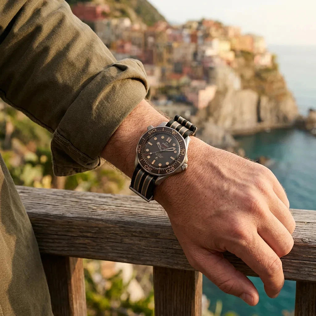 Military Diver Watch 42mm – Automatic Brown Dial Mesh Bracelet — view 5