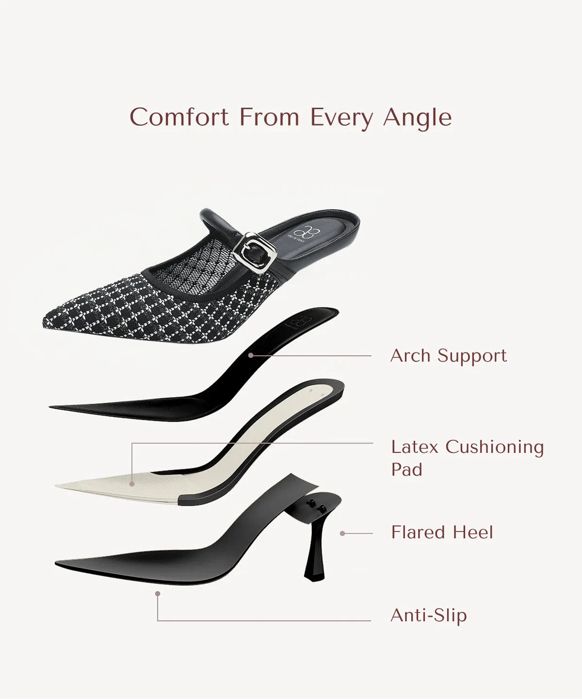 Pointed Toe Women's Heeled Mules – Stiletto Heel Style — view 63