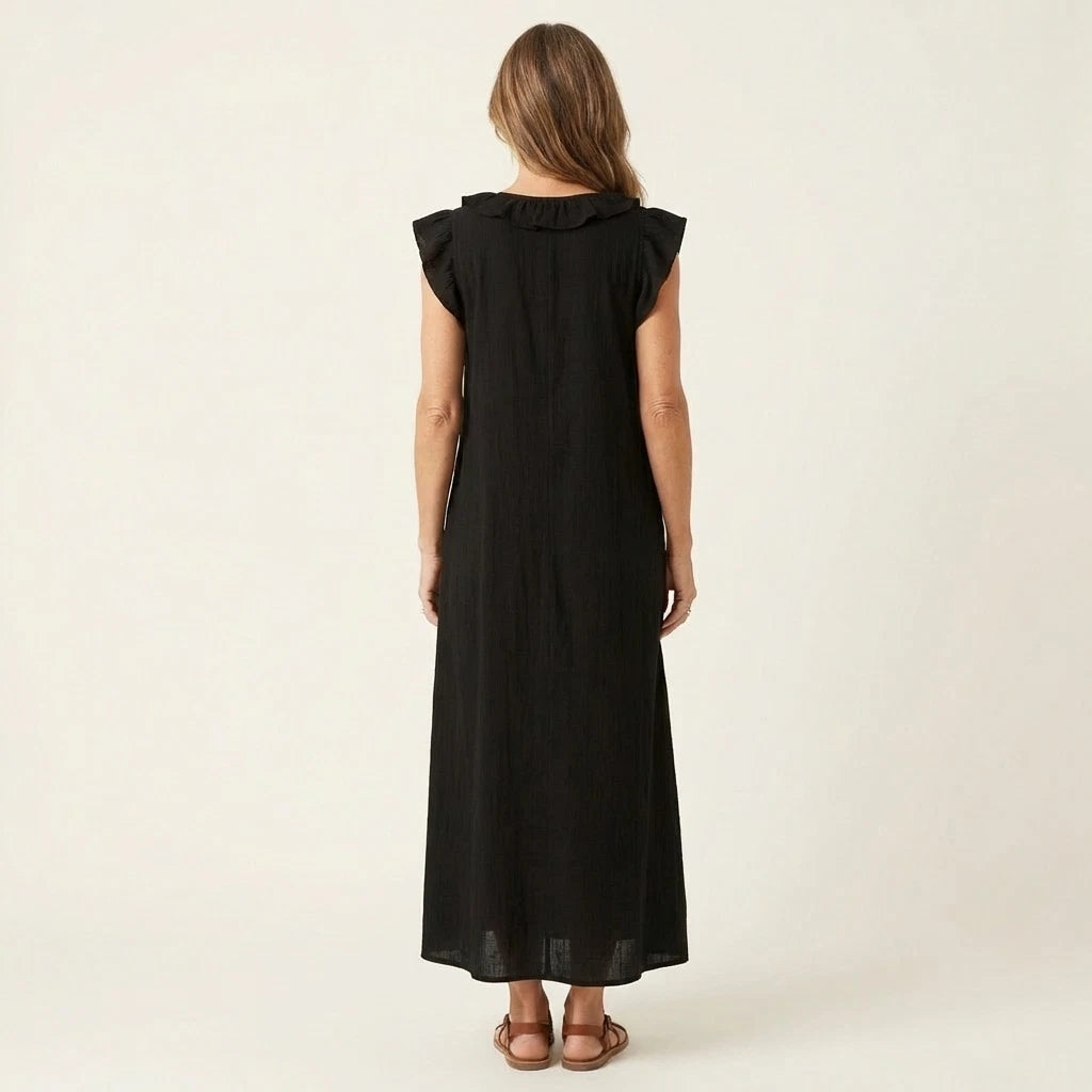Josette Women's Maxi Dress – Ruffle V-Neck Comfort — view 10