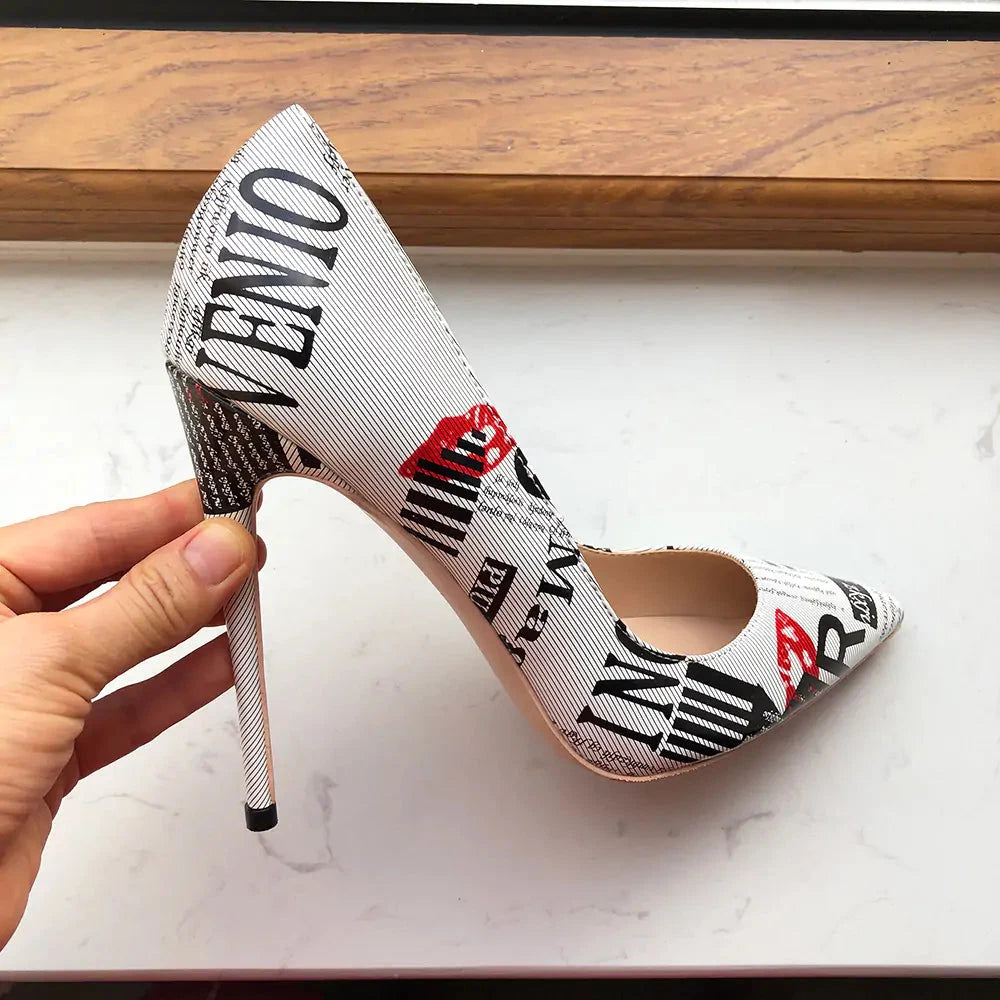 Graphic Print Women's High Heel Shoes – Pointed-Toe Style — view 6