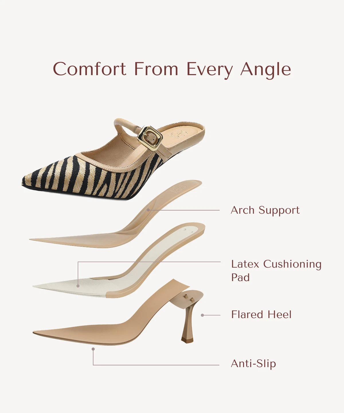 Pointed Toe Women's Heeled Mules – Stiletto Heel Style — view 76