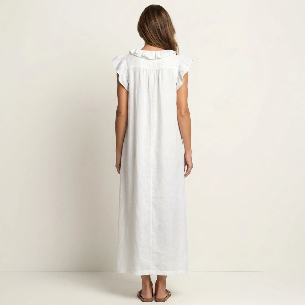 Josette Women's Maxi Dress – Ruffle V-Neck Comfort — view 12