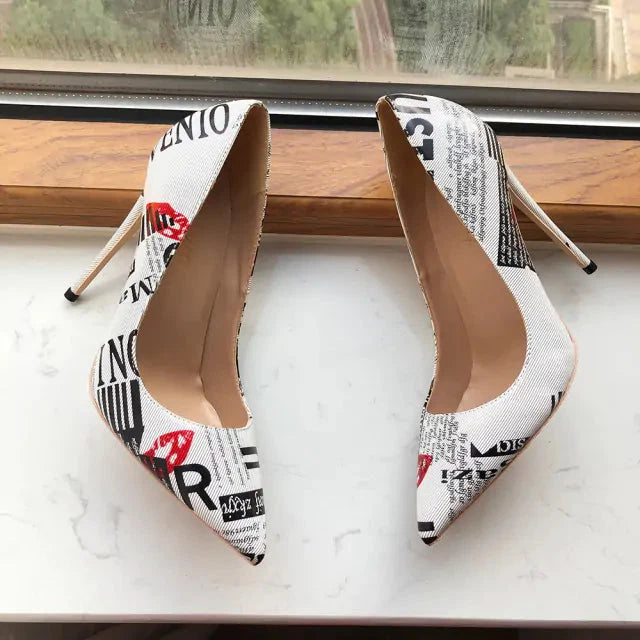 Graphic Print Women's High Heel Shoes – Pointed-Toe Style — view 74