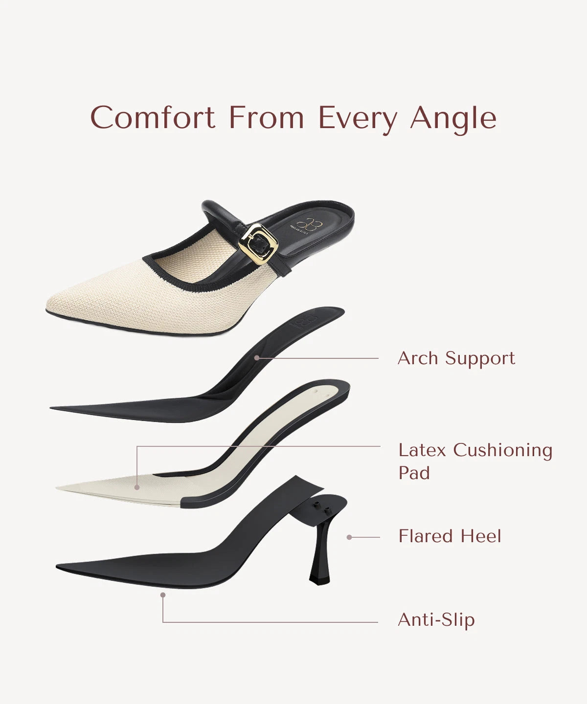Pointed Toe Women's Heeled Mules – Stiletto Heel Style — view 83