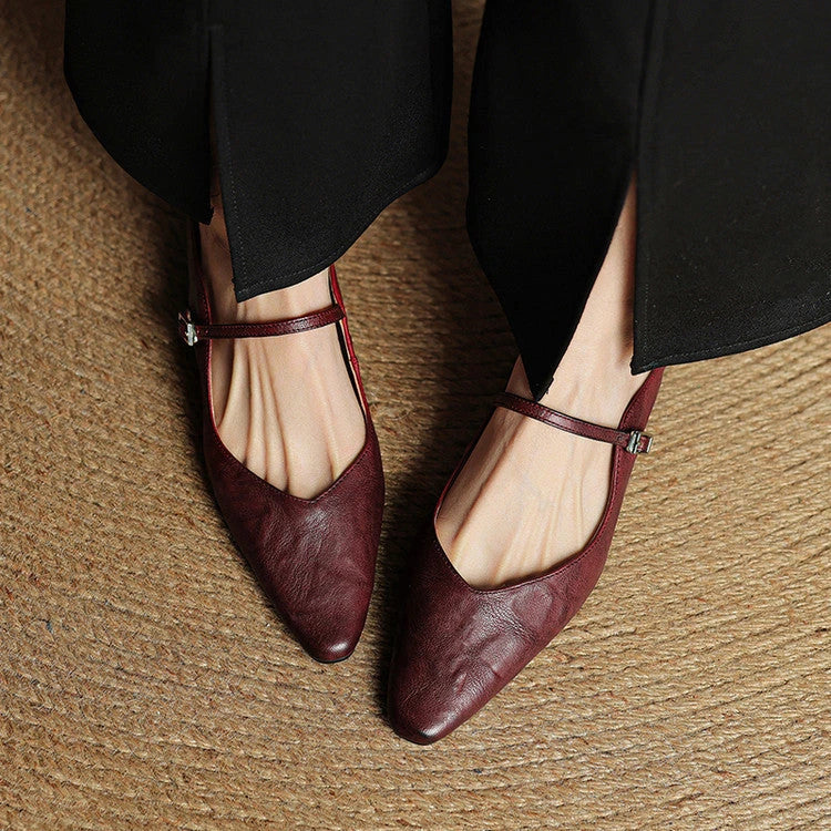 Talia Women's Leather Mules – Mary Jane Strap Secure Fit — view 9