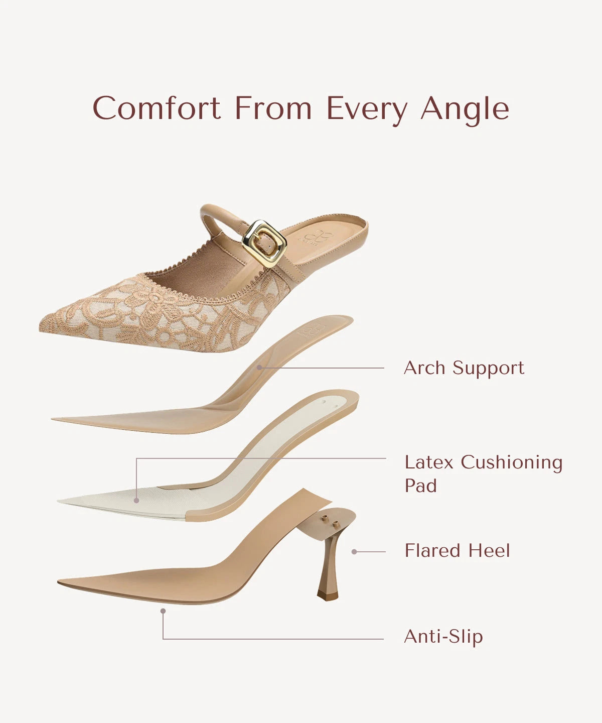 Pointed Toe Women's Heeled Mules – Stiletto Heel Style — view 97