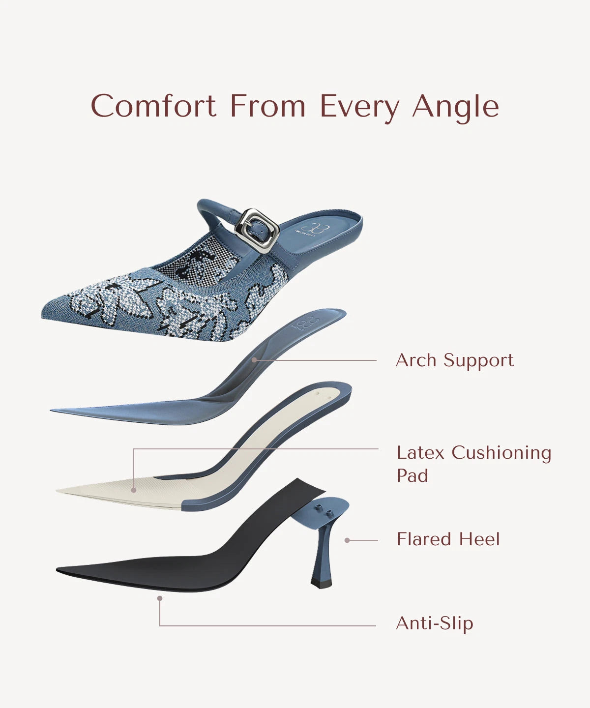 Pointed Toe Women's Heeled Mules – Stiletto Heel Style — view 104