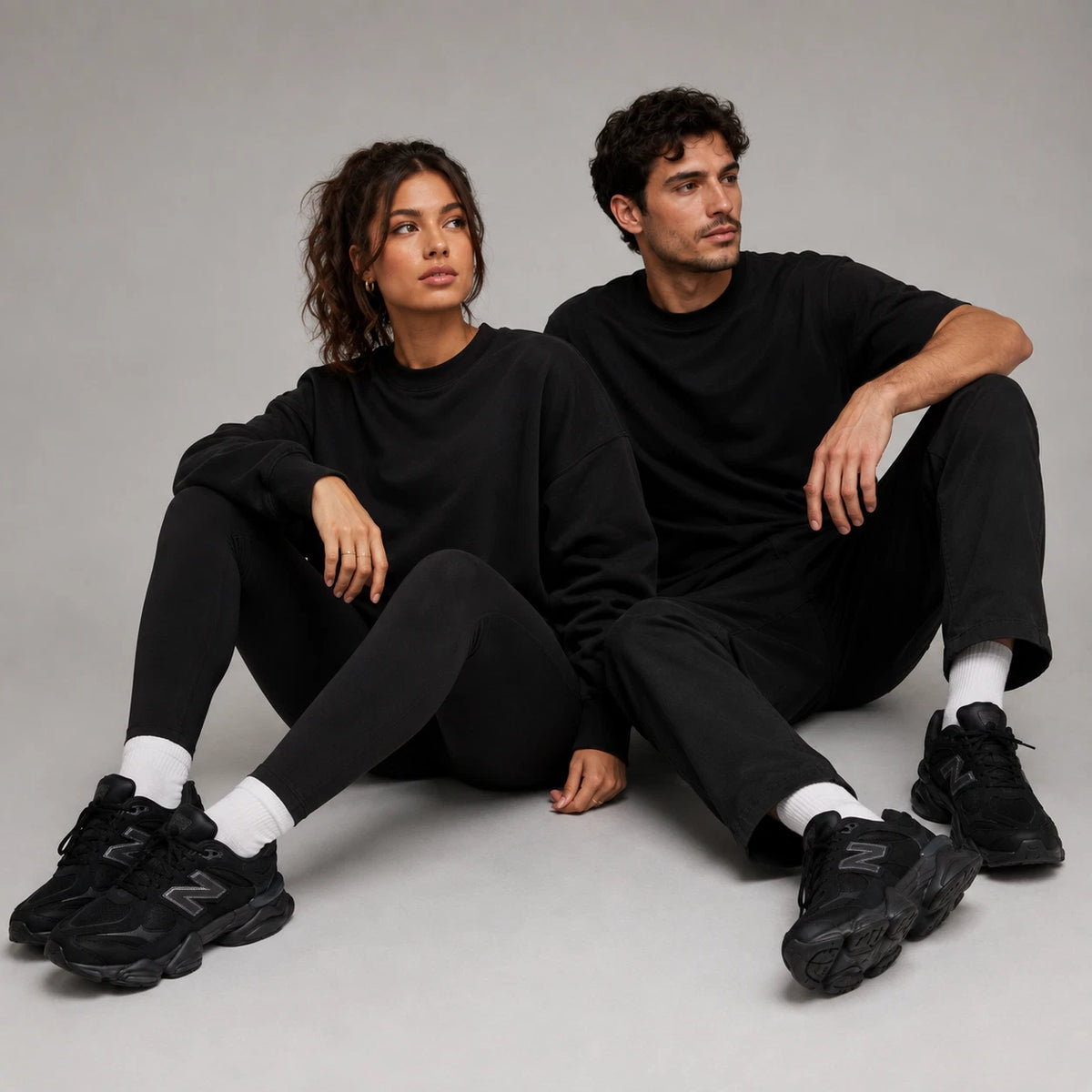 9060 Casual Sneakers – Triple Black Cushioned Comfort — view 9