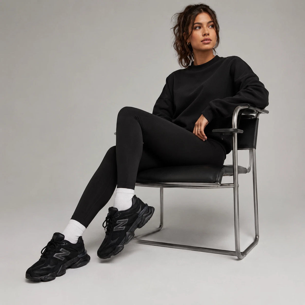 9060 Casual Sneakers – Triple Black Cushioned Comfort — view 10