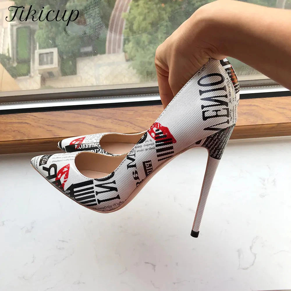 Graphic Print Women's High Heel Shoes – Pointed-Toe Style