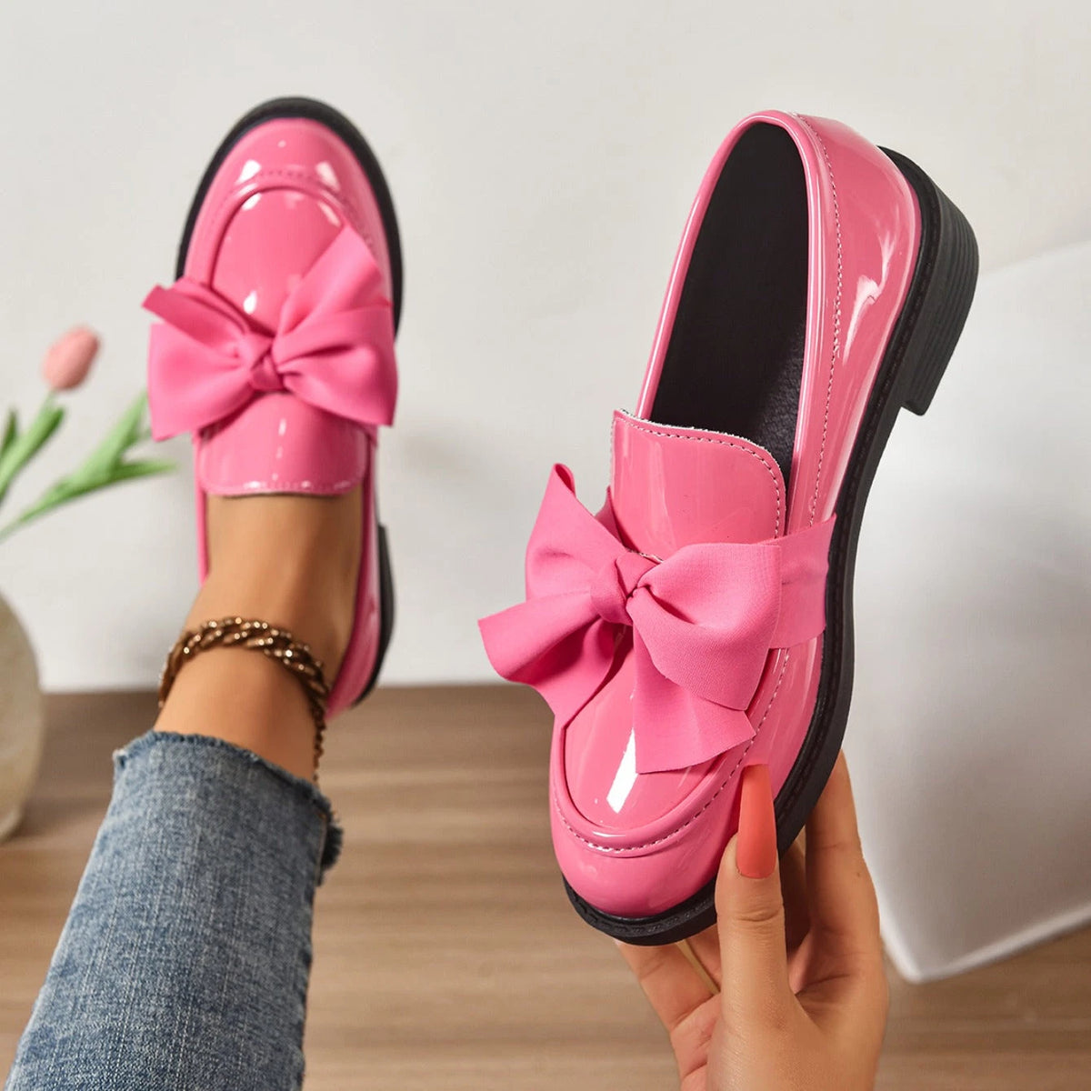 Alice Women's Loafers – Bow Detail Everyday Comfort