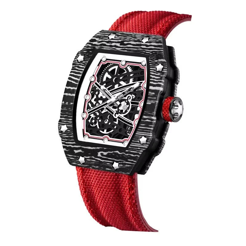 Overtake Watch – Bold Wrist Presence for Everyday Wear — Black/red/white