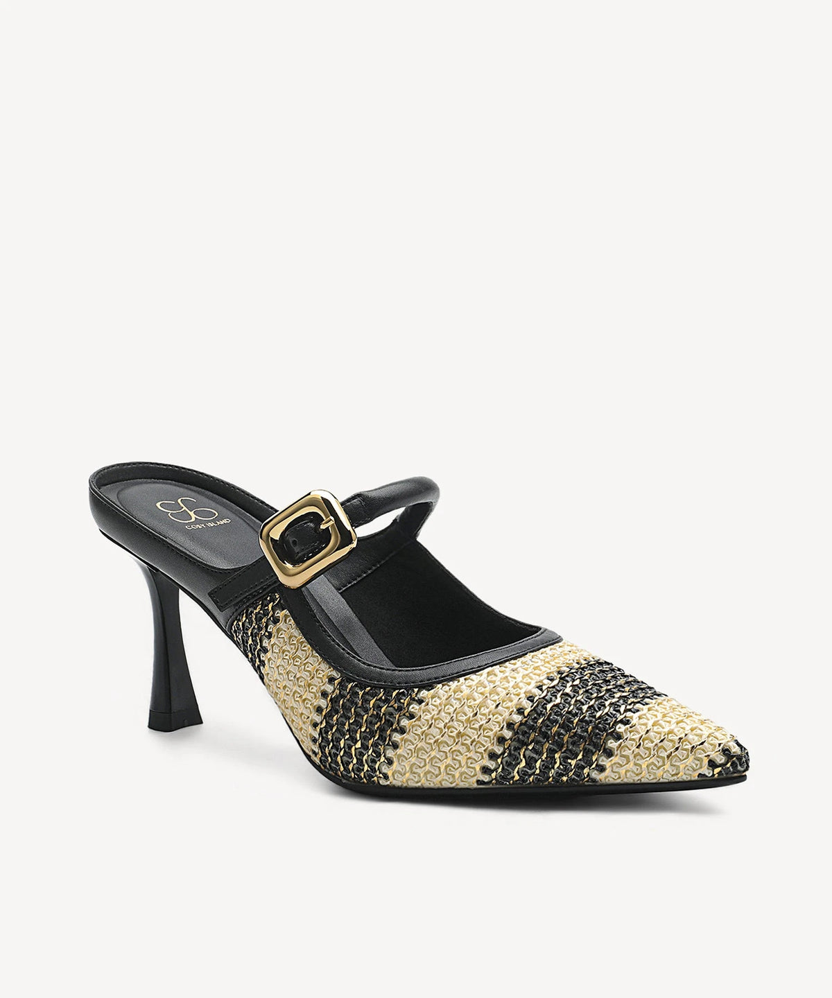 Pointed Toe Women's Heeled Mules – Stiletto Heel Style — Light Gold