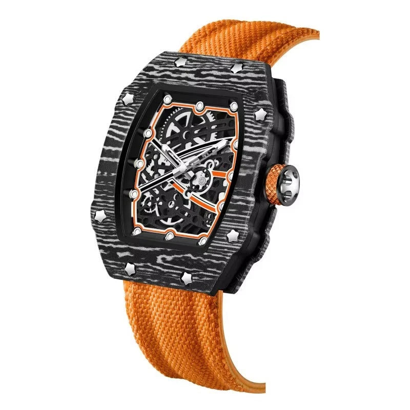 Overtake Watch – Bold Wrist Presence for Everyday Wear — Black/orange
