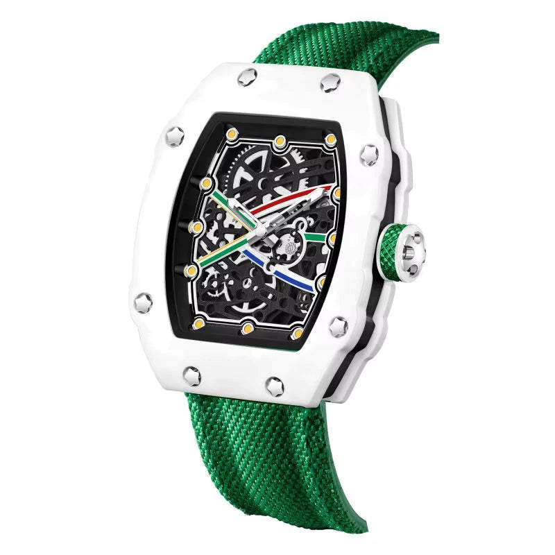 Overtake Watch – Bold Wrist Presence for Everyday Wear — White/green