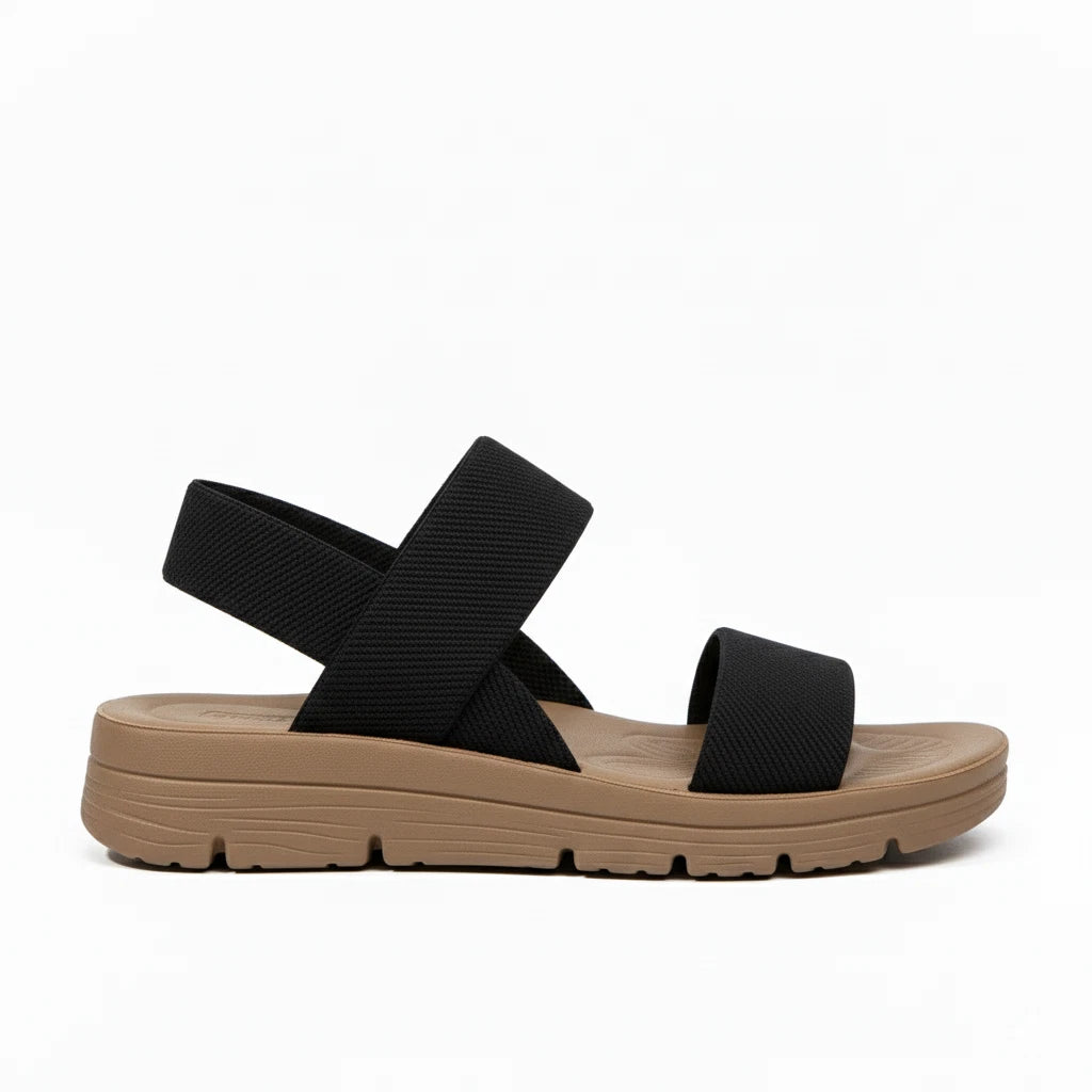 Emily Sandals – Adjustable Wide-Fit Support — Black
