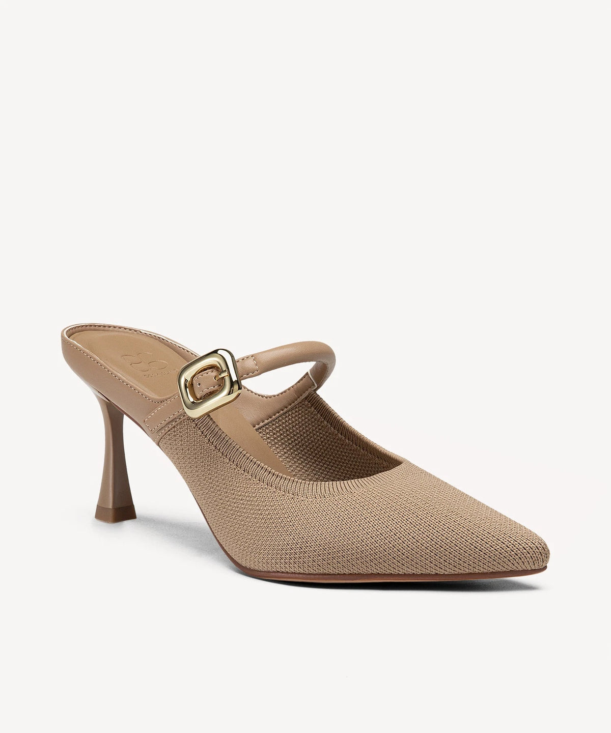 Pointed Toe Women's Heeled Mules – Stiletto Heel Style — Apricot