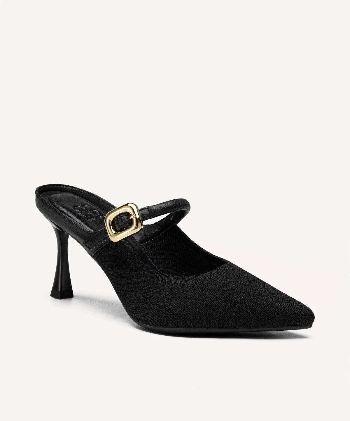 Pointed Toe Women's Heeled Mules – Stiletto Heel Style — Black