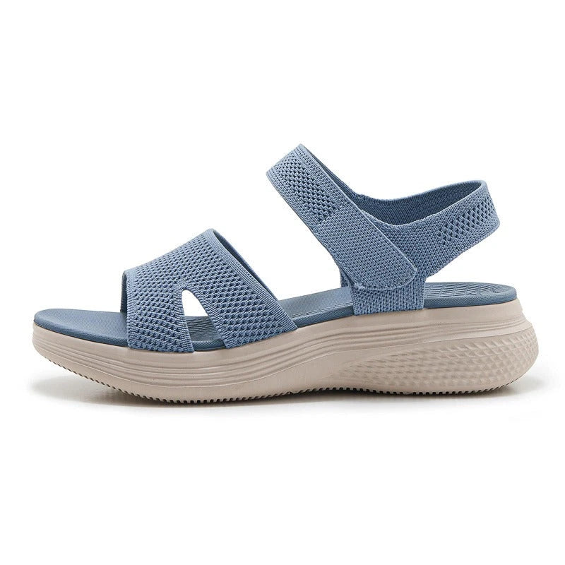 Sequin Knit Wedge Sandals – Stretch Comfort — Bleu