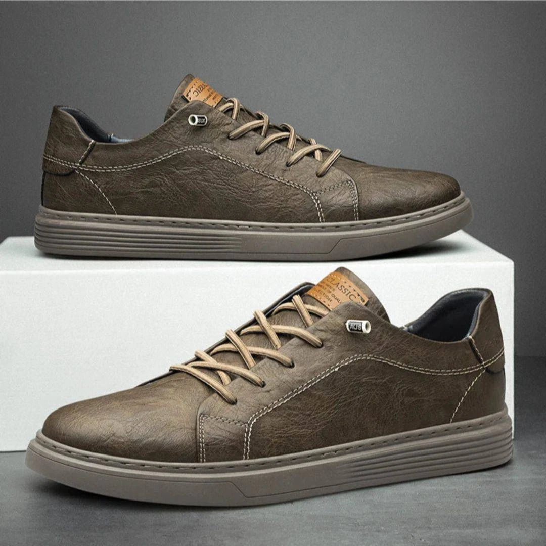 Leather Sneakers – Low-Profile Cushioned Everyday Shoes — Brown
