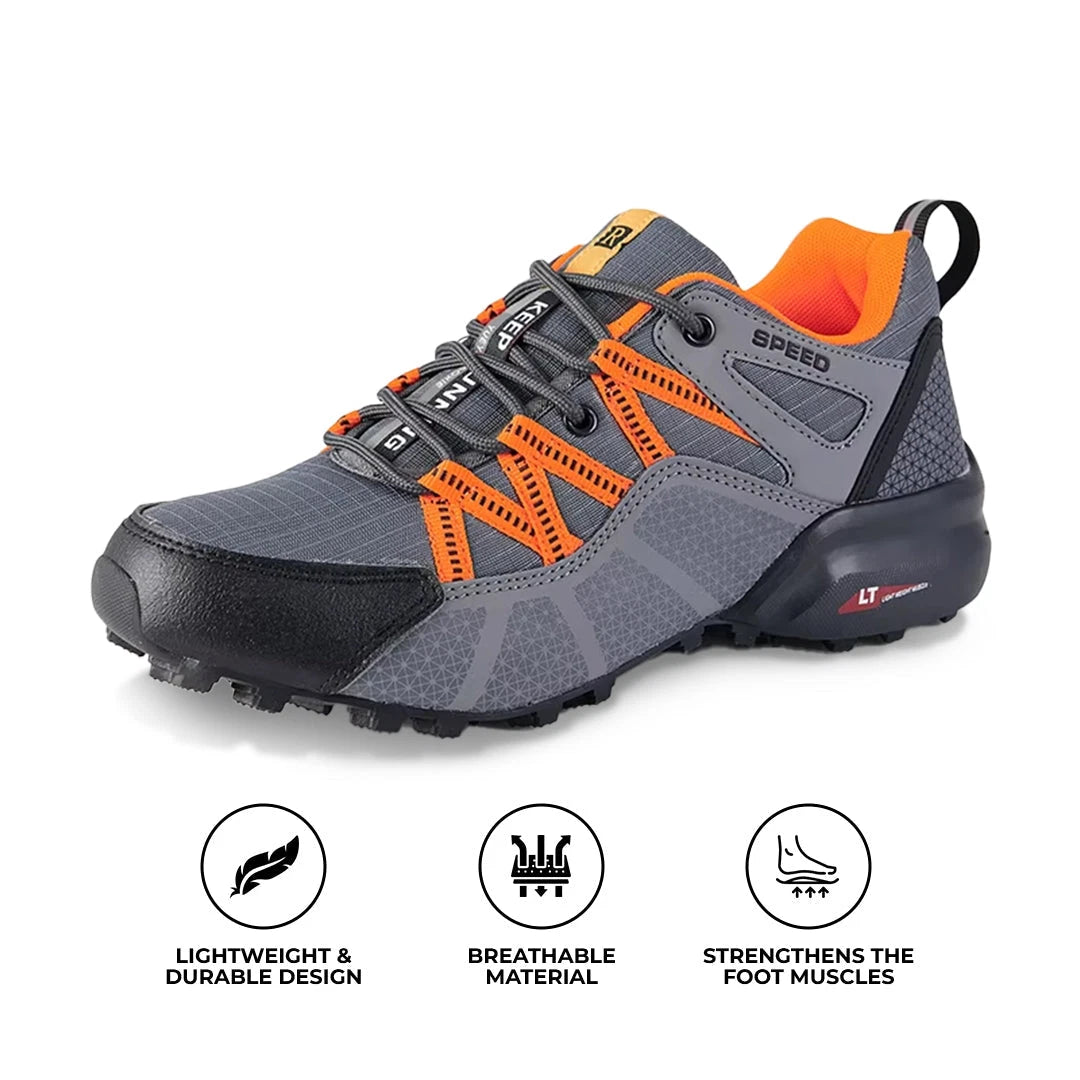 Everyday Walking Shoes – Wide Toe Box Natural Movement — Gray Orange