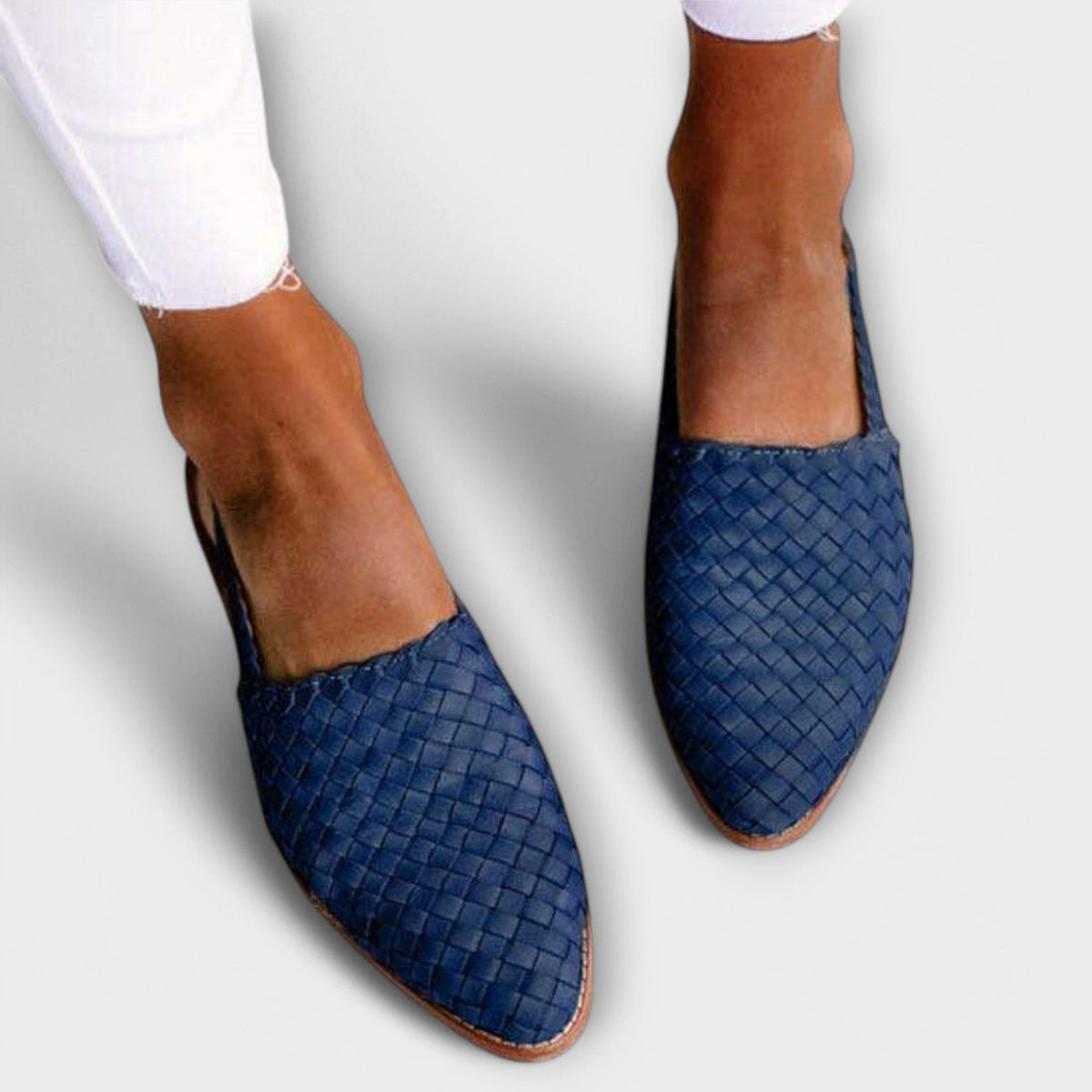 Aurora Women's Slingback Loafer – Woven Flat Comfort — Blue