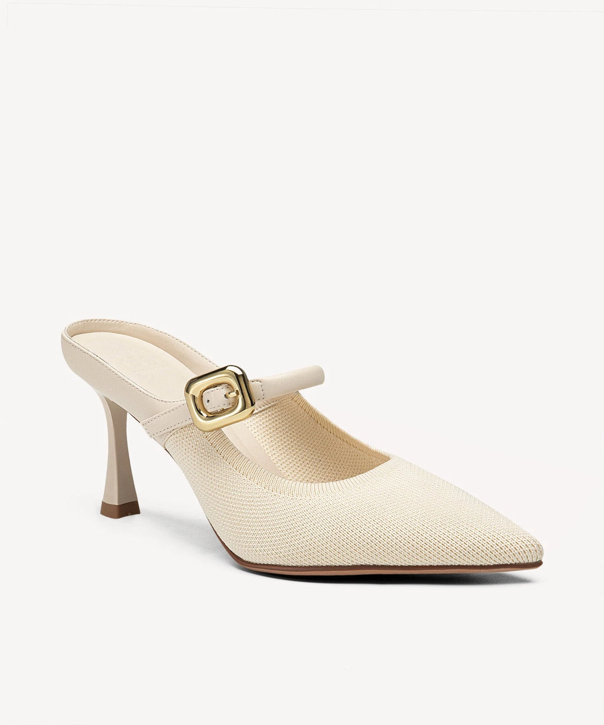 Pointed Toe Women's Heeled Mules – Stiletto Heel Style — Cream