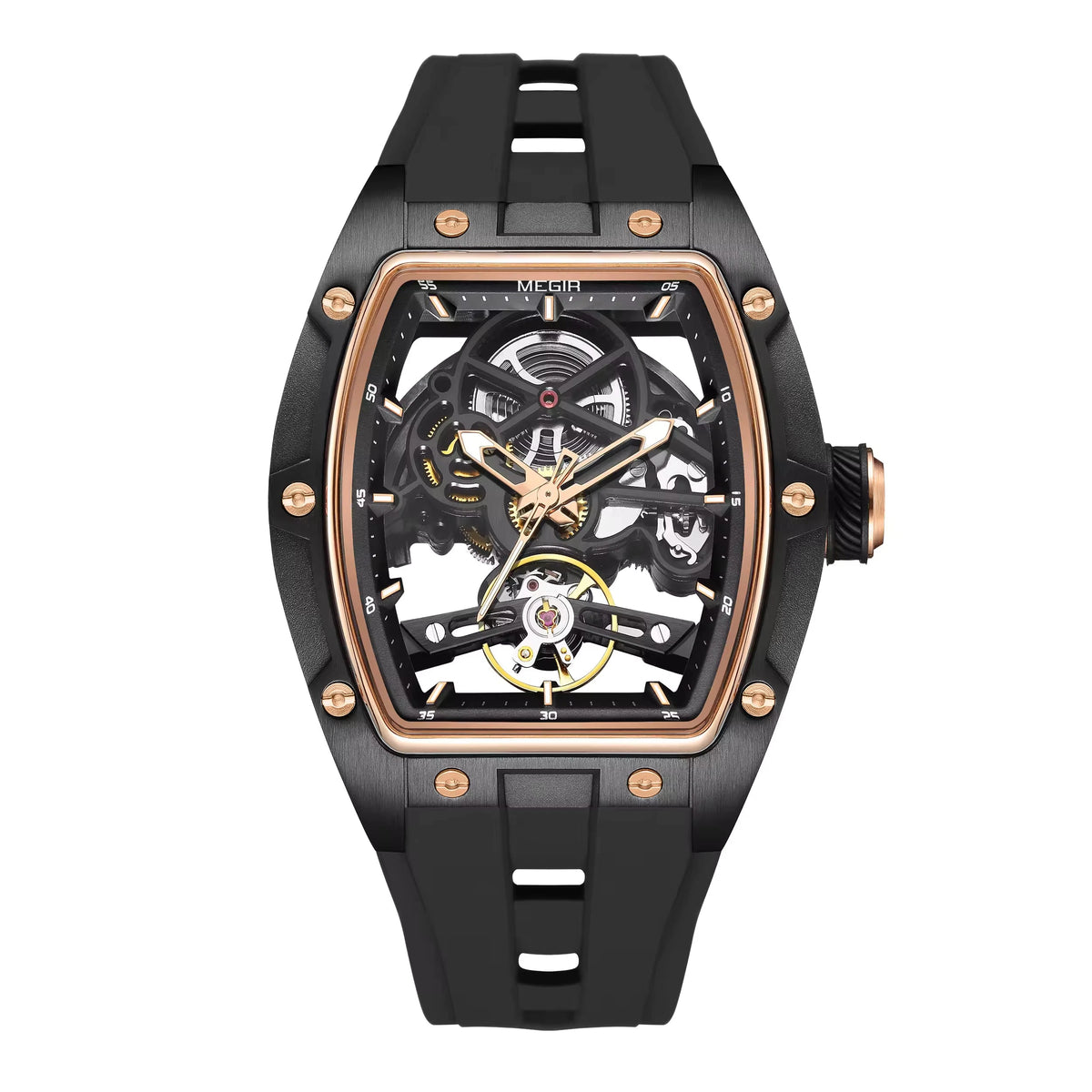 Trackmaster Automatic Skeleton Watch – Automatic Movement — Black/rose gold