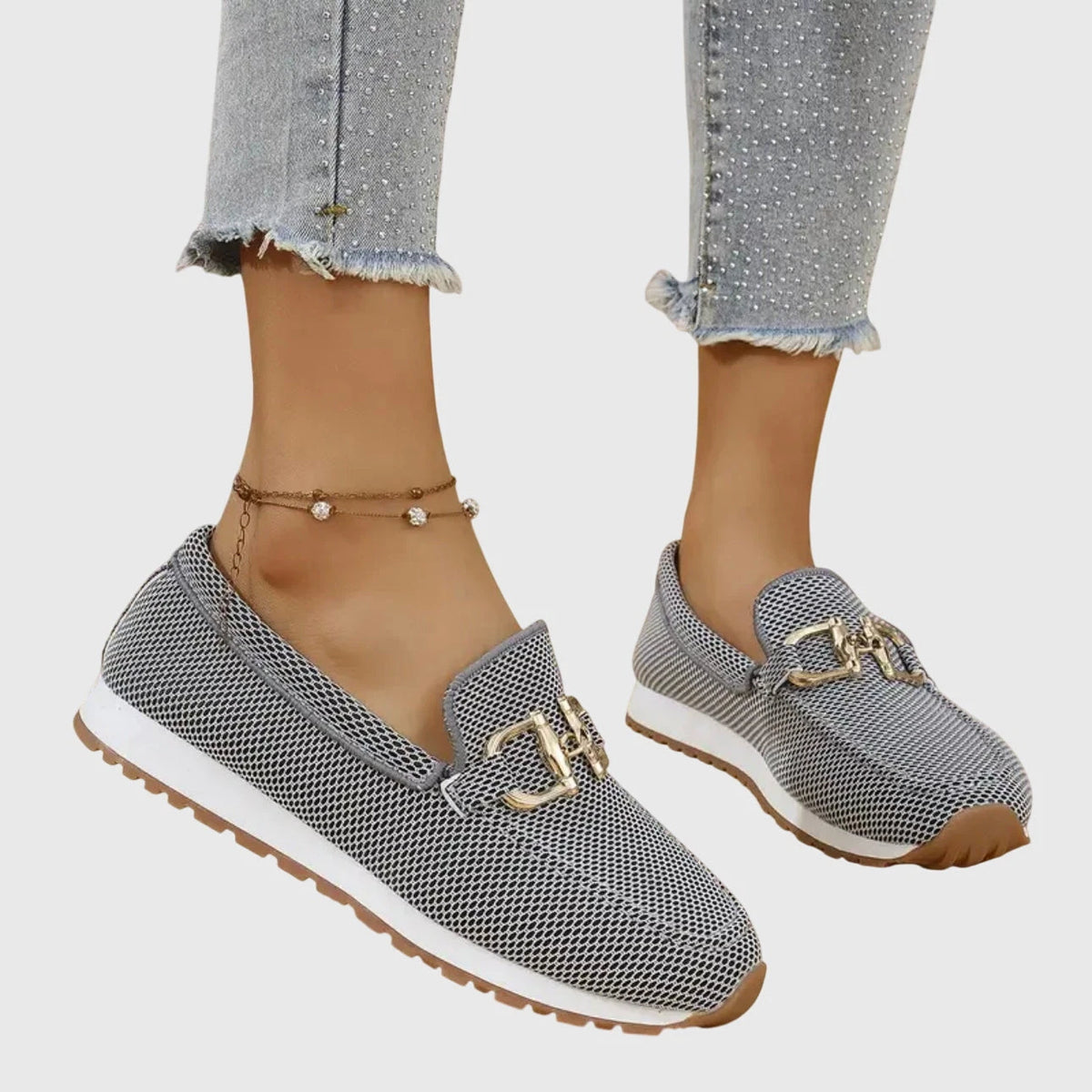 Susie Women's Loafer Sneakers – Cushioned Everyday Support — Gray