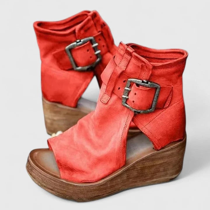 Carmina Women's Comfort Boots – Bold Design, All-Day Support — Red