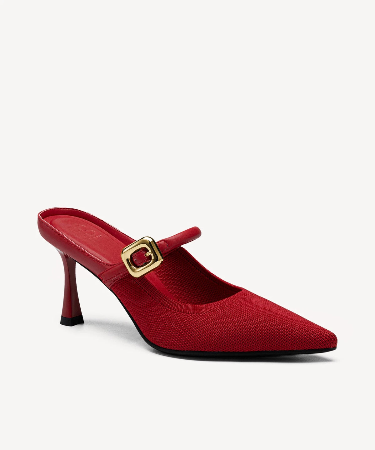 Pointed Toe Women's Heeled Mules – Stiletto Heel Style — Red