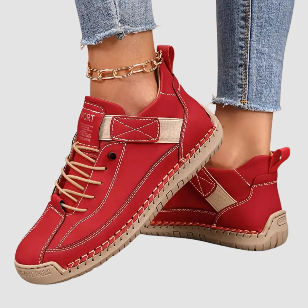 Everyday Comfort Support Sneakers – Cushioned Fit — Red